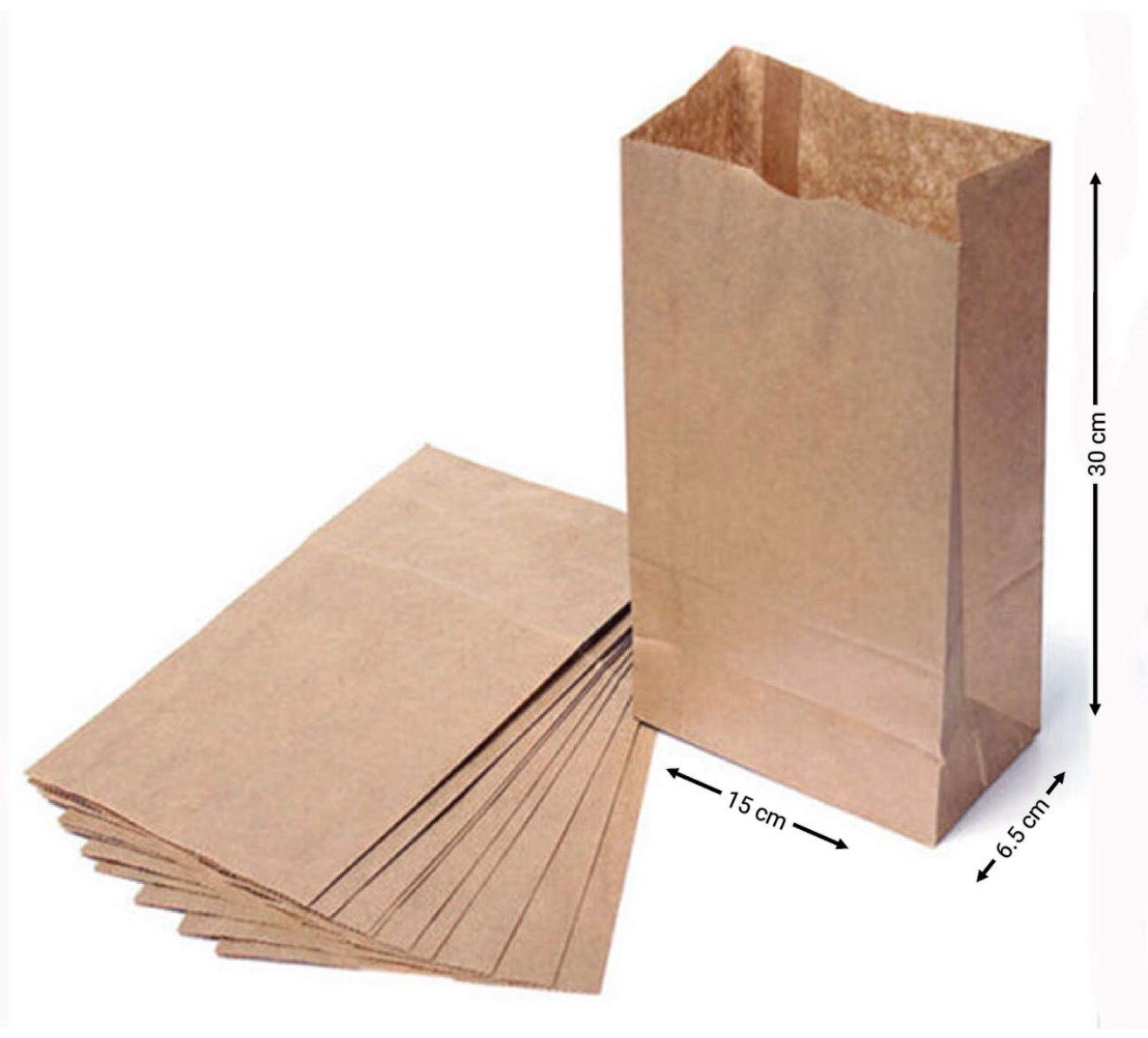 Kraftpapperspåsar 100-Pack – Miljövänliga Mat & Presentpåsar