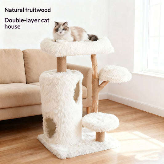 Solid Wood Space-saving Cat Tree